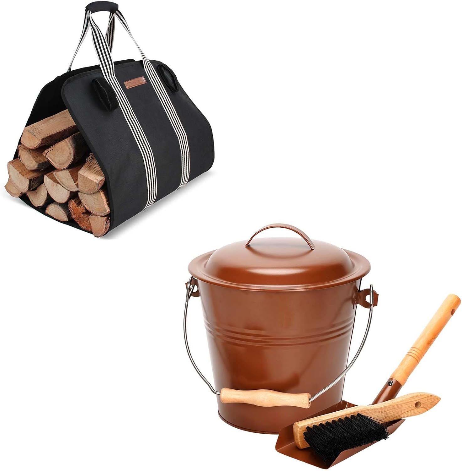 MYFIREPLACEDIRECT Mini Ash Bucket with Lid and Indoor Heavy