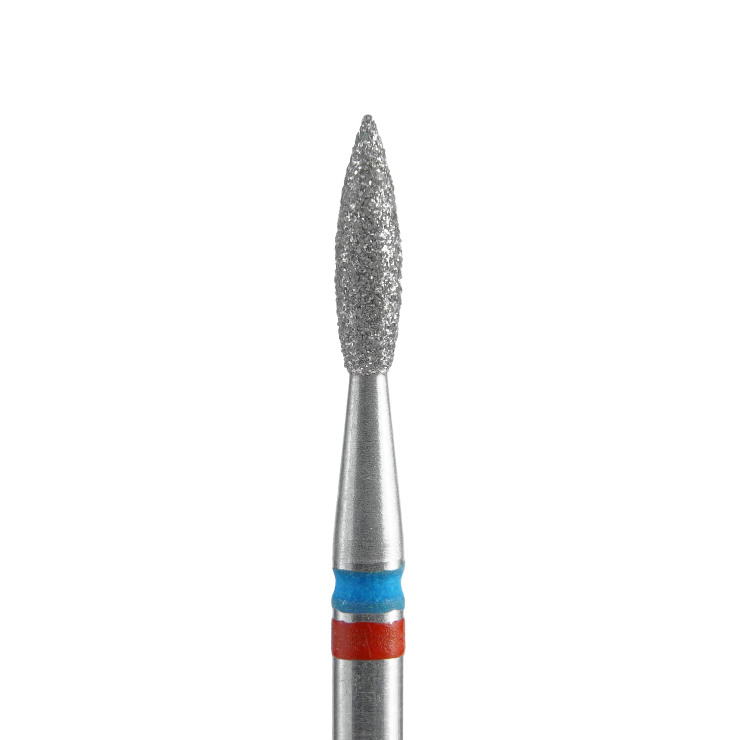 STALEKS PRO set 3 fresas de diamante DUO Flame Red-Blue 2.1x0.8 mm. Cutículas, Manicura y Pedicura. Forma de Llama (Grano Suave/Medio)