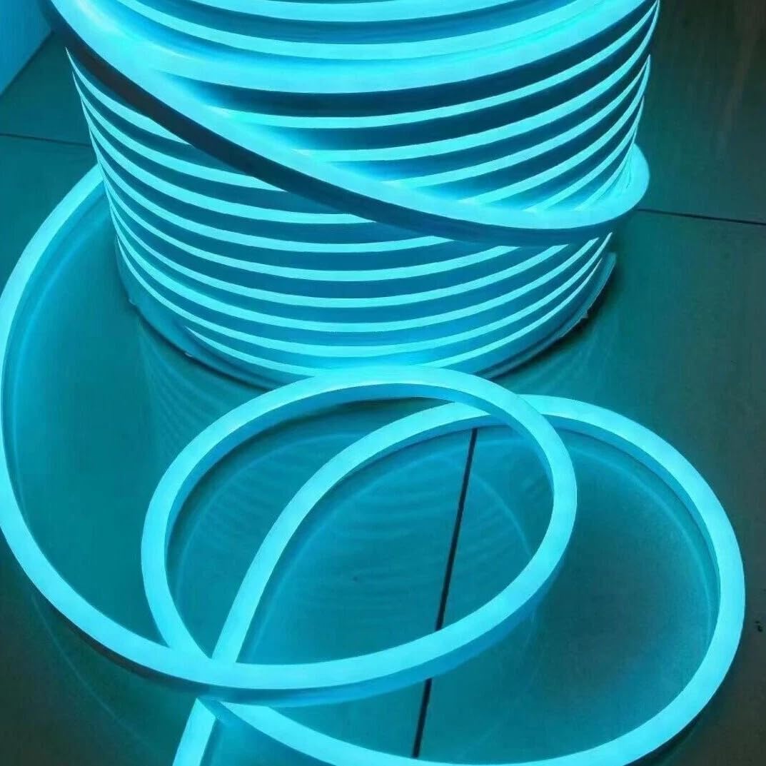US Stock 110V Flexible LED Neon Rope Light Strip Waterproof Neon LED Rope Lighting Wedding Christmas Party Home Decor Indoor Outdoor Room Decor Lighting (150FT, Red)