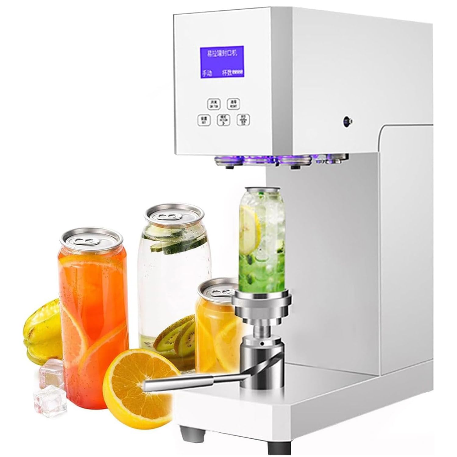 Máquina selladora eléctrica de tazas con mostrador y pantalla LCD, máquina taponadora automática para botellas y tazas de bebidas de 55 mm de diámetro, altura ajustable, ideal para uso doméstico o