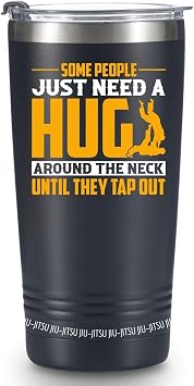 هدايا Onebttl Jiu jitsu للرجال ، Jiu Jitsu Travel Mug for Jiu-Jitsu Lovers ، Boyfriend ، زوج ، ابن ، حفيد في عيد الميلاد ، عيد ميلاد ، الفولاذ المقاوم للصدأ 20Oz Tumbler ، أسود