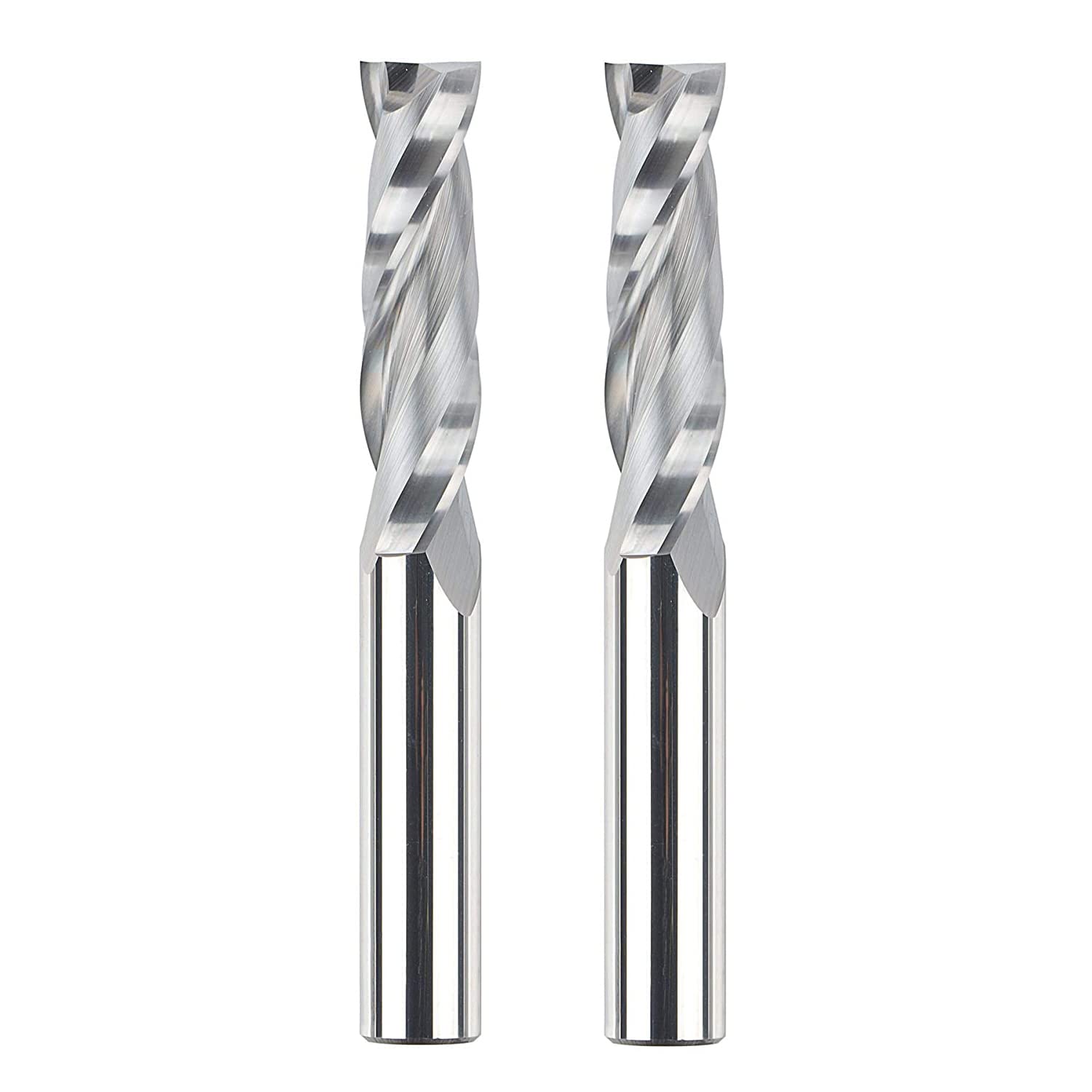 SpeTool 2PCS Up Cut Spiral Router Bits 1/2 Shank, Extra Long 4 Inch with 1/2 Inch Cutting Diamter, Carbide CNC Router Bits Set for Cutting Wood Mortises