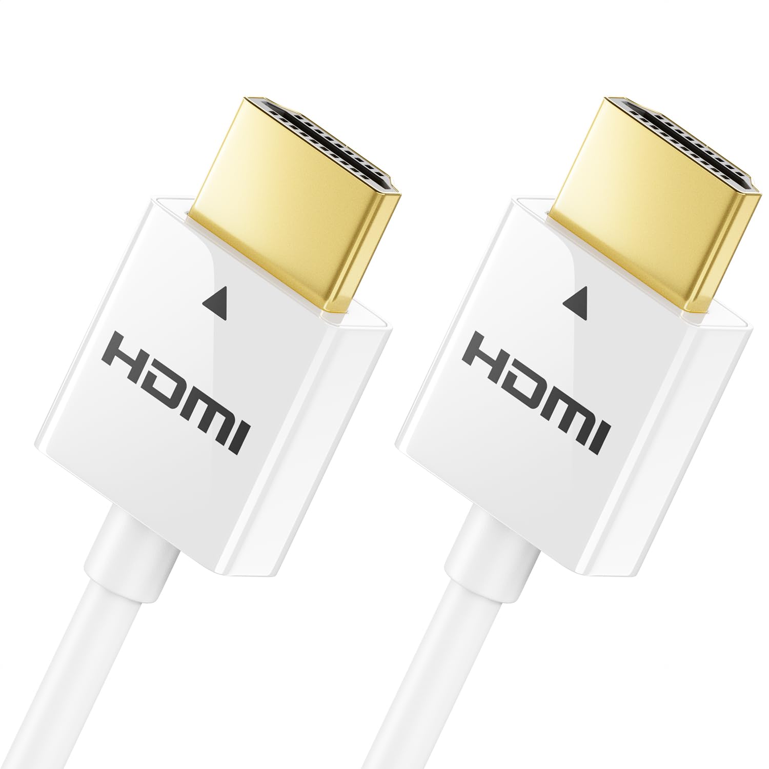 deleyCON 1,5m Cavo HDMI Slim (Cavo HDMI Piccolo e Flessibile) 4K Cavo HDMI 2.0 1080P 2160P UHD ARC HDR 3D per TV, Monitor, Proiettore, Laptop, Notebook, PC, Computer, PS4, PS5, Xbox - Bianco