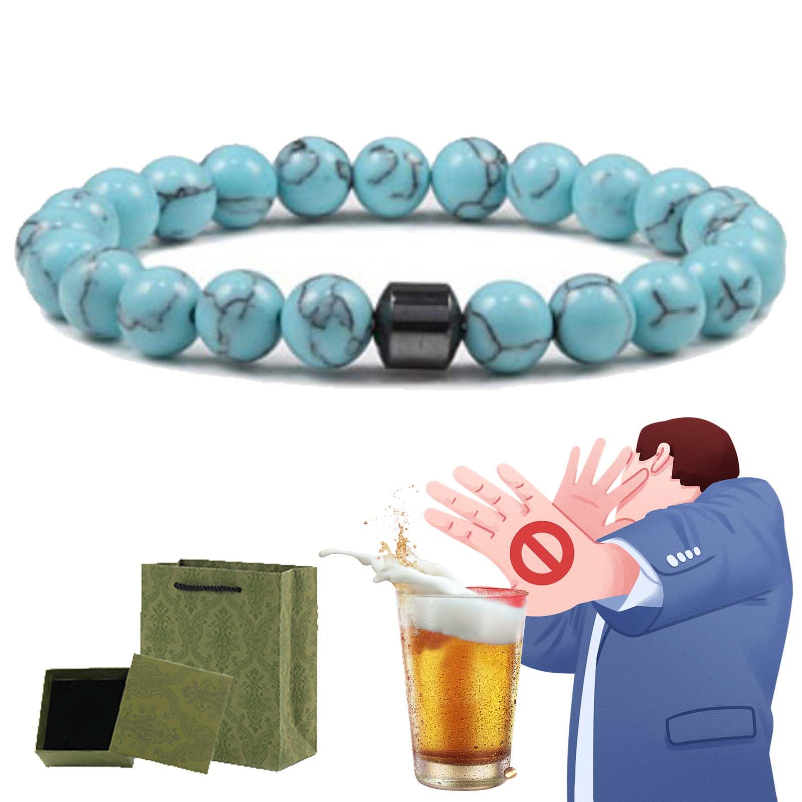 Glame Anti Alcohol Bracelet, Anti Alcohol Magnetic Bracelet Women & Men, Helps Reduce the Urge to Drink, Relieve Anxiety and Stress