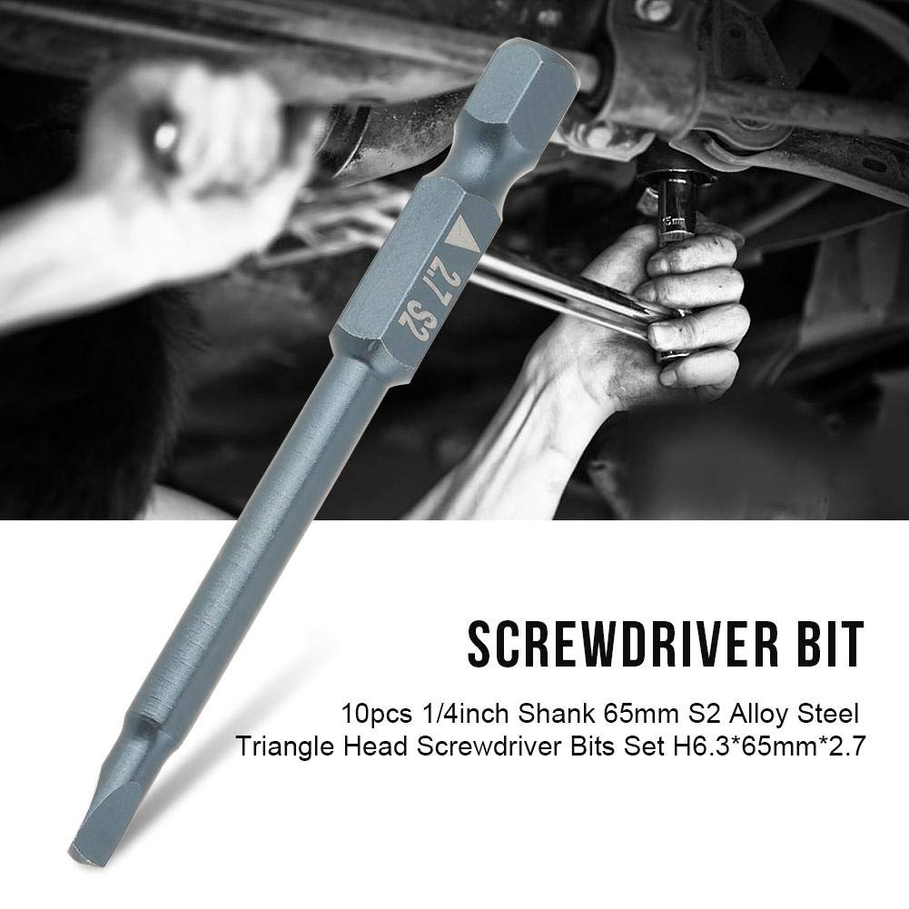 10-teiliges Dreiecks-Schraubendreher-Bit Set – S2 Stahl, 65 Mm Lang, 1/4 Zoll Sechskant, Magnetisch