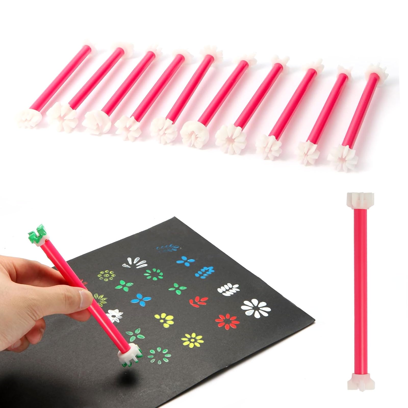 Floral Dotting Tools, 10 stylos 20 Formes Outils de pointillage Mandala pour Pierres, Outil de gaufrage pour Peinture Dotting