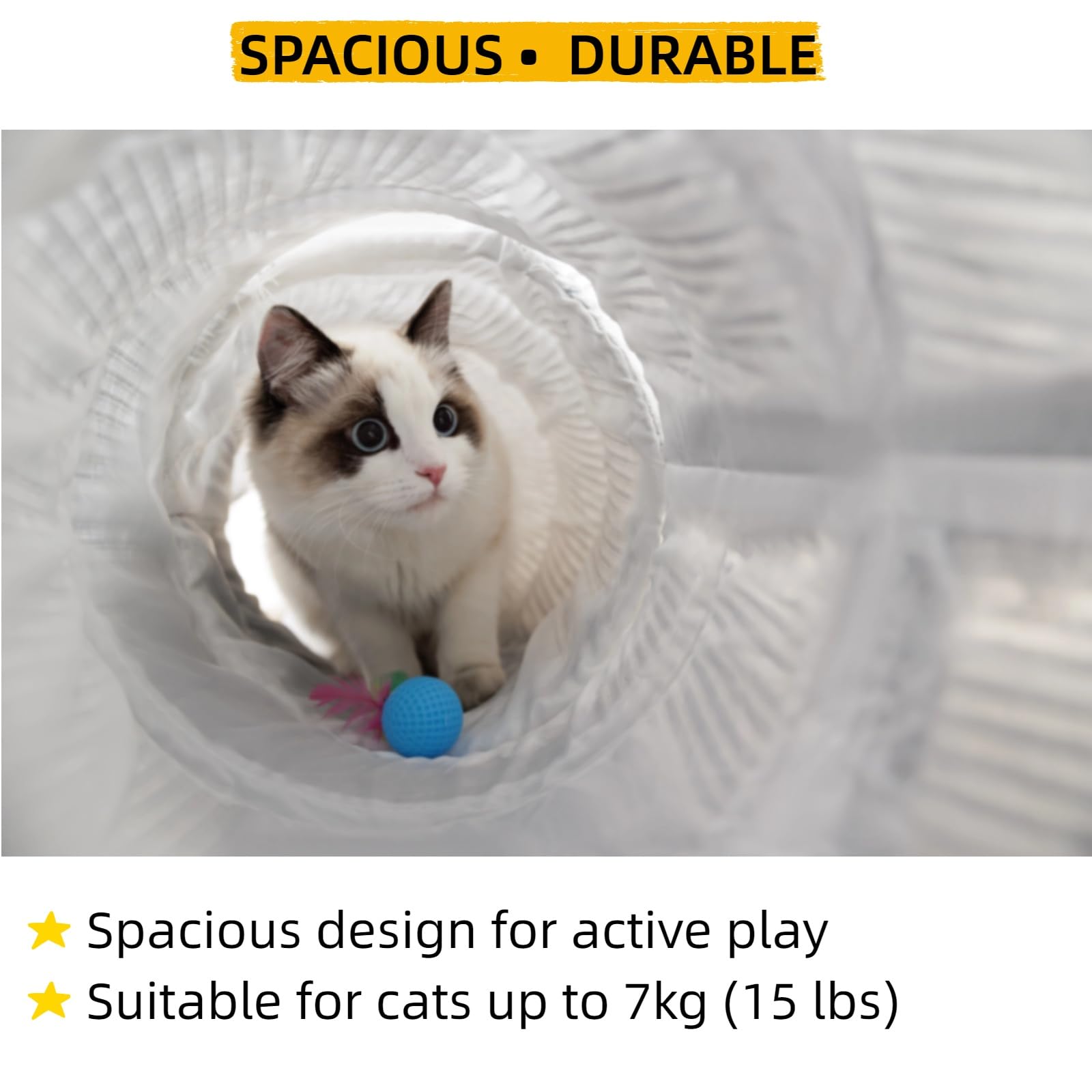 FURRYPAWS Katzentunnelbett mit 20 Spielzeugen, multifunktionaler Donut-Katzen-Spieltunnel, faltbar, Plüsch, Haustierhöhle, Versteck mit Blicklöchern und Ball, für Kätzchen, Kaninchen, Meerschweinchen