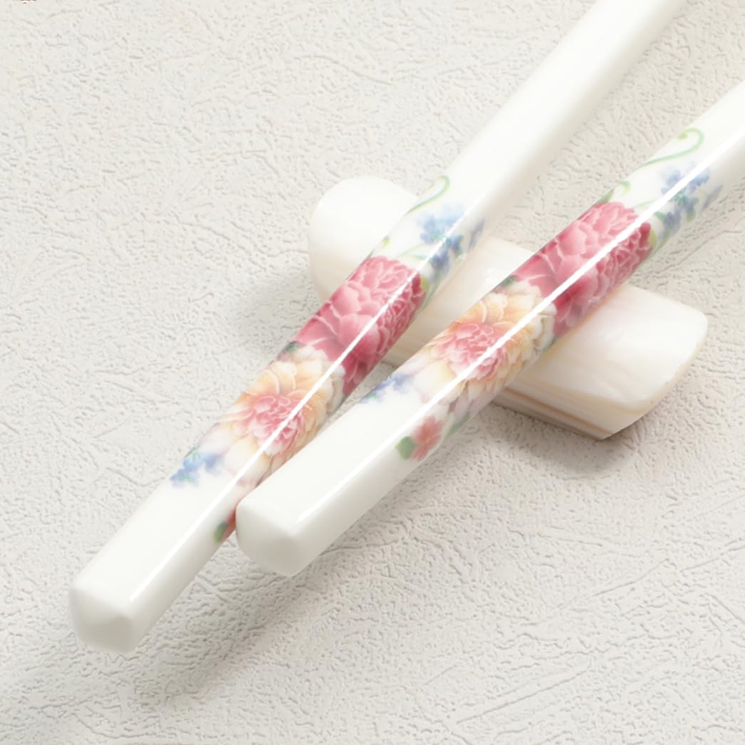 Jeu de baguettes, Coffret cadeau de baguettes réutilisables avec étui, en céramique d'os haute qualité x 10 paires