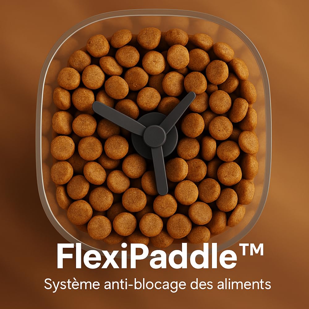 Distributeur de croquettes et Fontaine pour Chat et Petit Chien Eziclean® Nutribot Connect Max (2,5L/2L)
