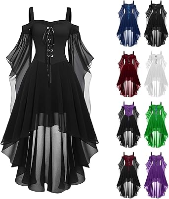 OIOLOYJM Witch Costume Women Sexy Plus Size Renaissance Vampire Gothic Halloween Costumes Woman 2025 Clothes Dresses