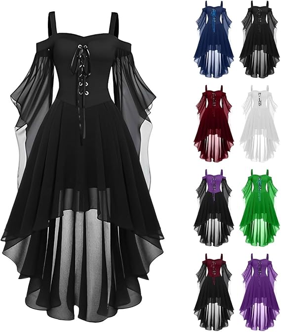 OIOLOYJM Witch Costume Women Sexy Plus Size Renaissance Vampire Gothic Halloween Costumes Woman 2025 Clothes Dresses