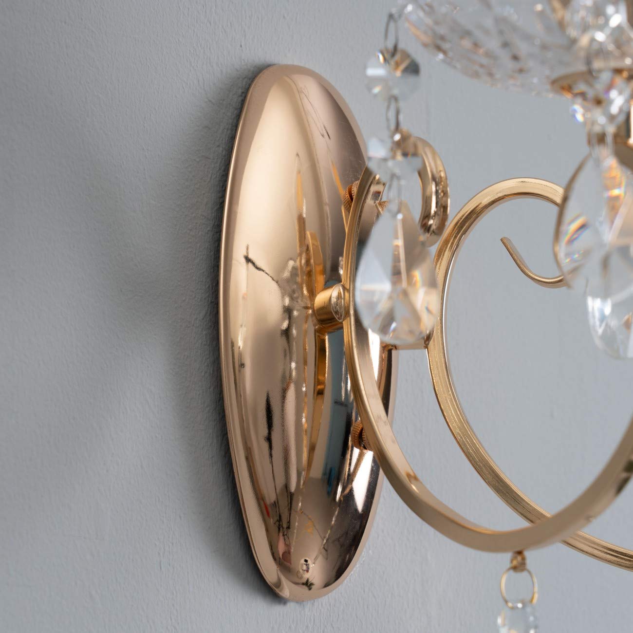 KosiLight – barroco lámpara de pared – 2 luces de cristal oro Pavia