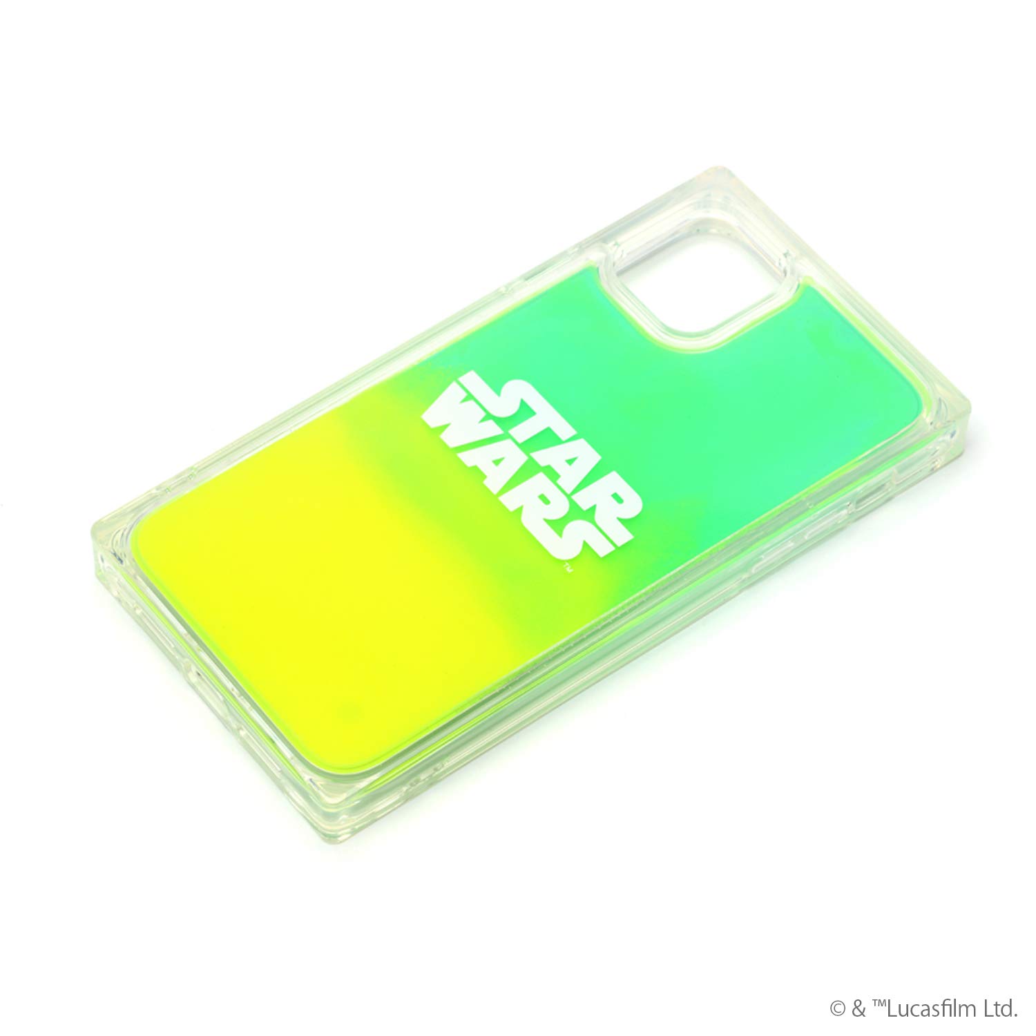 Premium Style iPhone 11用 ネオンサンドケース [ロゴ/グリーン&イエロー] PG-DLQ19B15SW