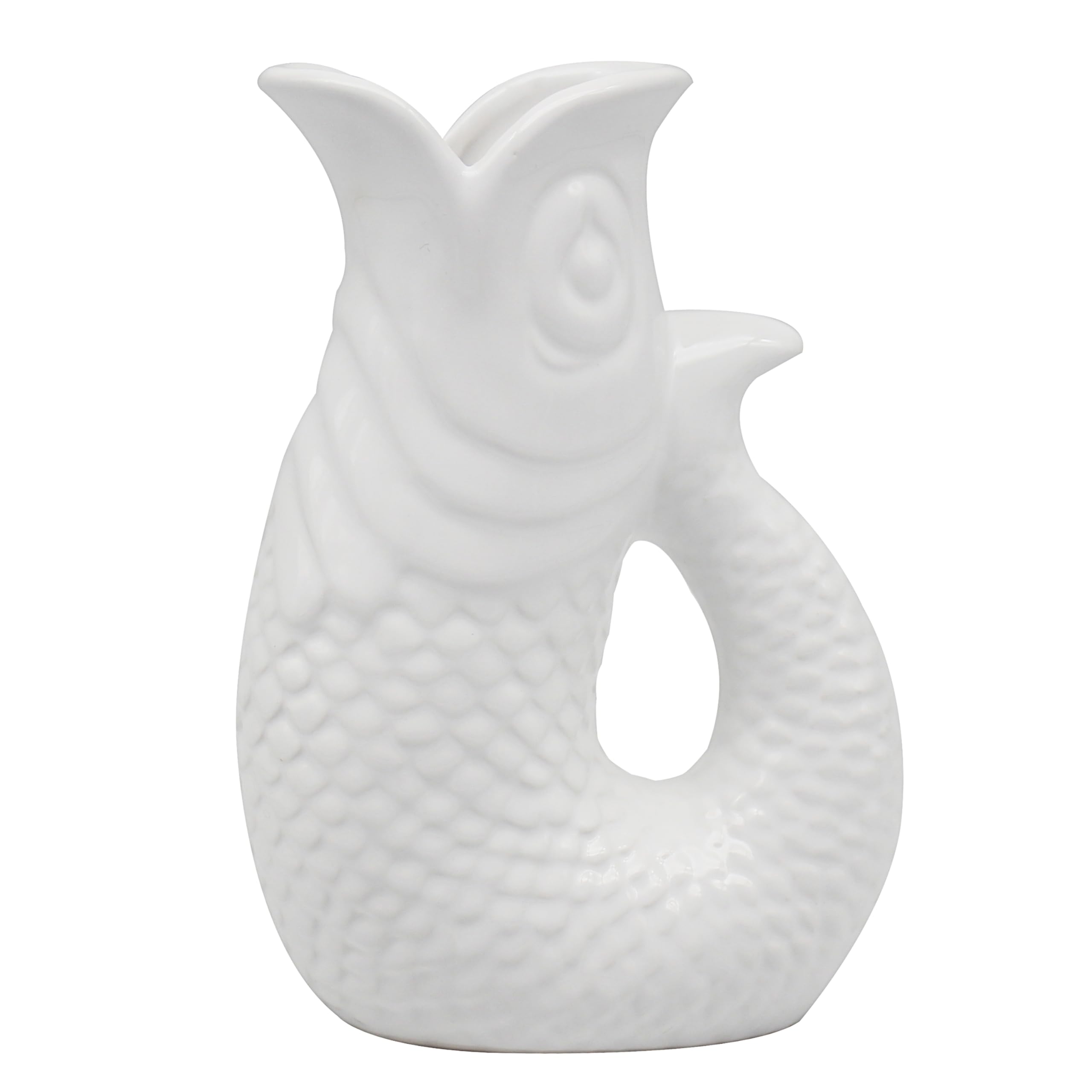 The Leonardo Collection Fish Jug Vase White 20cm, Fish Jug / Vase White 20cm, 0.4 Litres