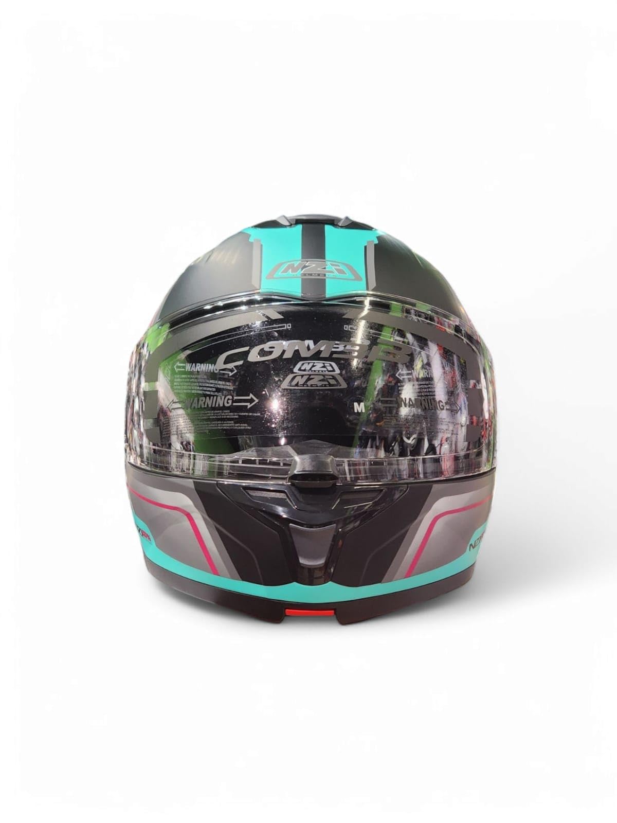 Casco Moto Modular NZI Combi 3 ORBE Negro Antracita Turquesa HOMOLOGACION 22.06 Talla M