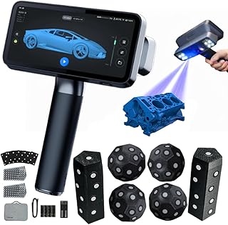 EinScan Rigil Professional Wireless 3D Laser Scanner, Industrial Tri-Mode Hybrid (Laser + VCSEL IR), 0.04mm Accuracy, 0.05mm Resolution, 50 Laser Lines for Reverse Engineering & Manufacturing