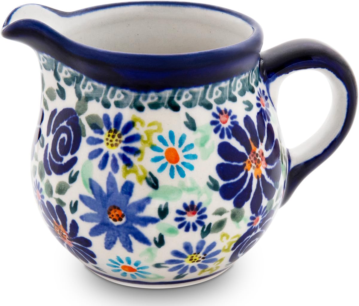 Bunzlauer Keramik Sahnekännchen Milchkännchen 180 ml Ø 6,5cm H 8cm (Dekor DU126)