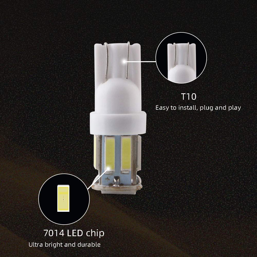 2 X White T10 194 2825 W5W LED Interior Map Dome Trunk License Plate Light Bulbs | UK