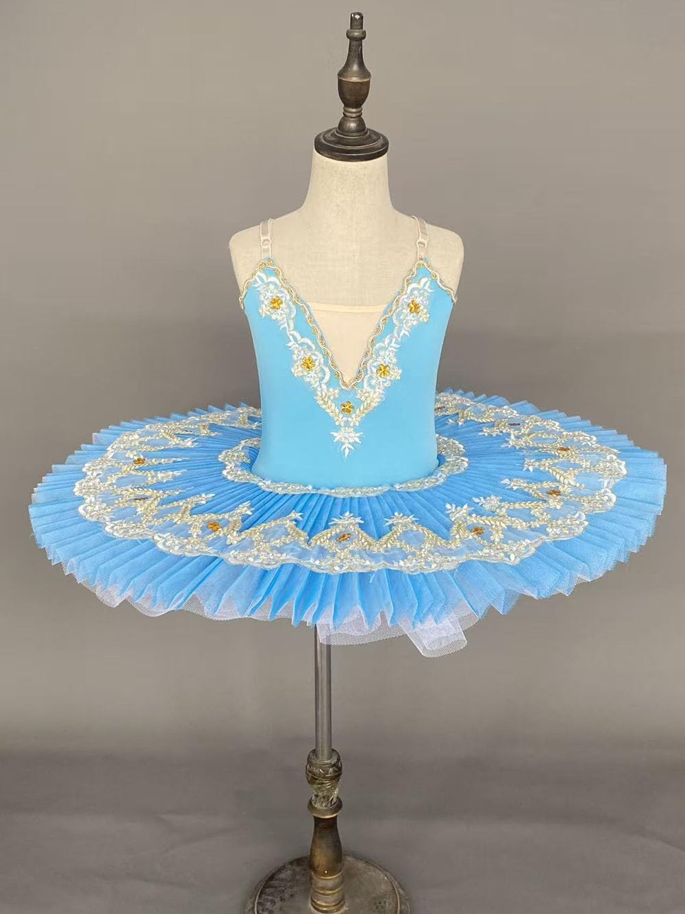 Abito da Ballo tutù per Bambine Abito da Festa da Ballerina Costume da Gara di Danza Classica per Bambini Abito da Allenamento per Spettacoli(130Cm)