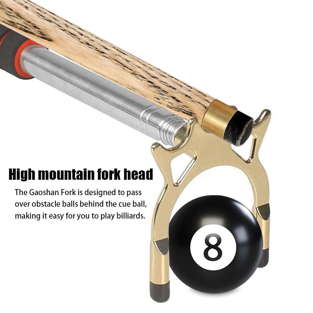 Pont rétractable pour queue de billard avec tête en laiton – Bâton télescopique pour snooker, extension en acier inoxydable pour jeu et compétition, cadre de support réglable pour tables de billard