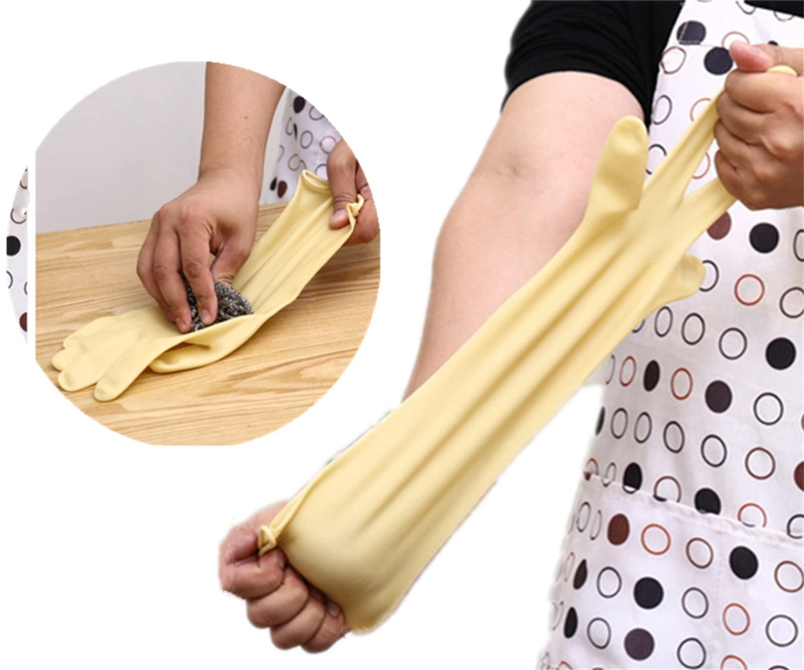 Guanti in gomma per lavare i piatti, spessi e impermeabili, riutilizzabili, in lattice, per la pulizia della casa e per il lavaggio dell'auto, ideali per uso domestico e professionale