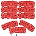144pcs Rose Artificielle de Tête Fausse Tête Bouquet de Rose Artificielles en Mousse Fleurs Floral Décoration pour Fête Mariage Travaux Manuels Festival Maison Jardin Rouge