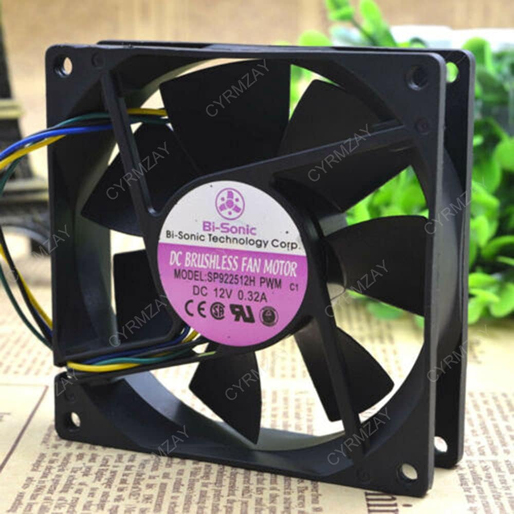 CYRMZAY Compatible for BI-Sonic SP922512H 90 * 90 * 25MM PWM 12V 0.32A 4Pin Cooling Ventilador