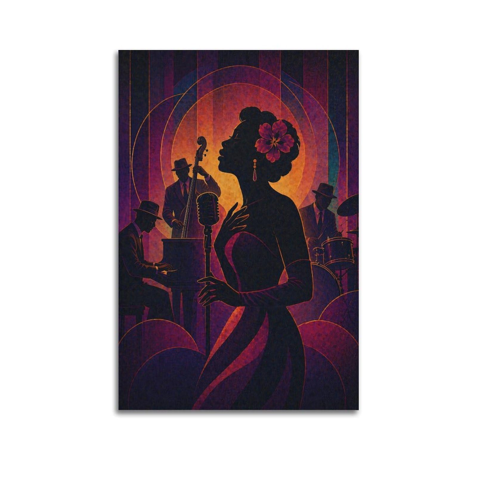 Okngb Unframe-Style Vintage Jazz Singer Style Blues Legend Poster Decorative Painting Canvas Art Picture 24X36inch(60X90cm)