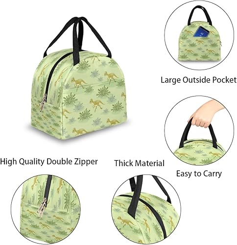 Miniatura 5 de Dinosaurs Retro Lunch Bag Insulated Lunch Box for Men Women Lunch Tote Bag Leakproof Meal Prep Bag Cute Lunchbag Lunchbox Mint Lunch Bags for Work