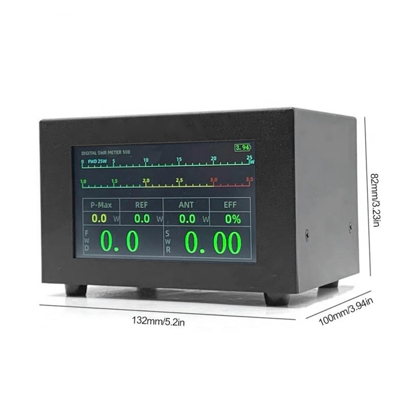 Medidor de Onda Estacionaria, Medidor de Potencia SWR Digital con Pantalla Táctil IPS de 1,8-54 MHz para Medición de Señal