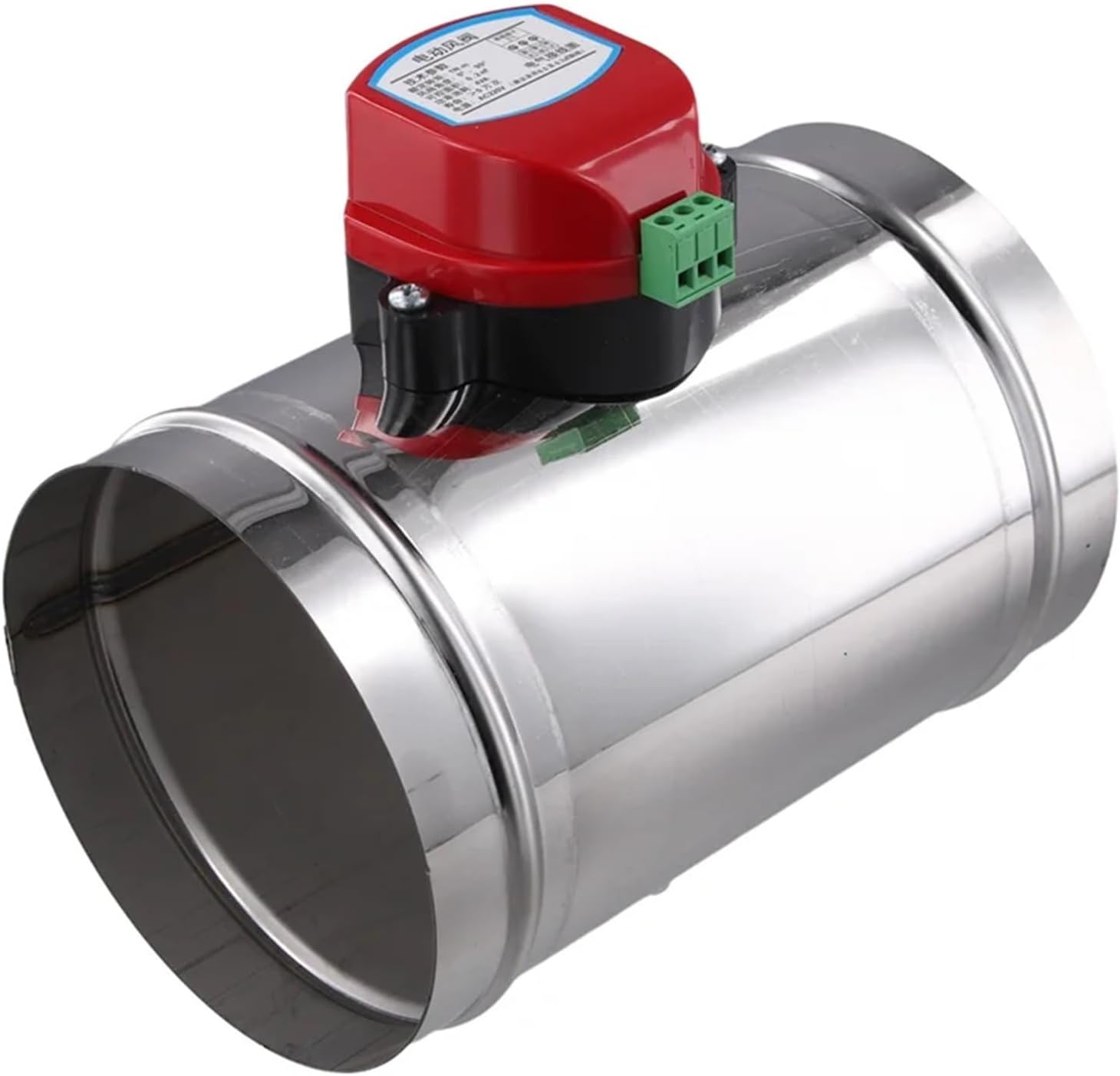 1pcs MCGS-2Pcs 125Mm Stainless Steel Electric Air Duct Damper Valve HVAC Air Ducting Motorized Air Damper AC220V Actuator Drive