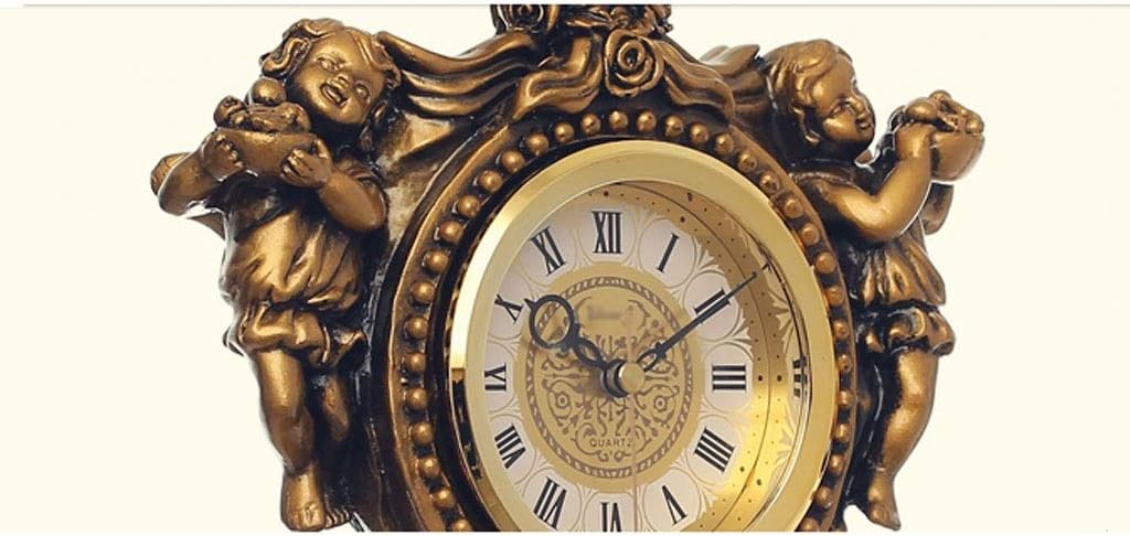 European Antique Table Clock Living Room Table Clock Roman Numeral Silent Table Clock for Living Room Decoration Small Table Clock Ornaments Table Clocks (Color : A) (B)
