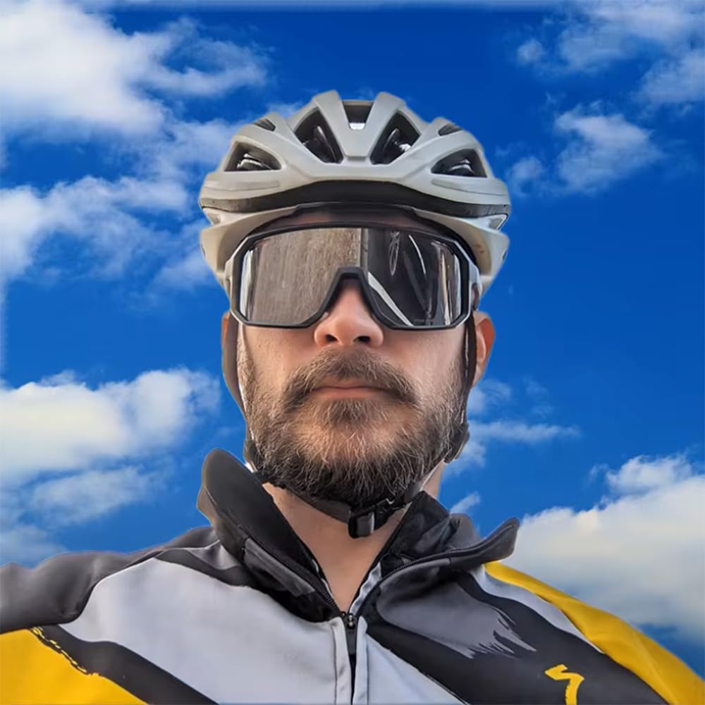 Lunettes De Soleil De Cyclisme Photochromiques UV400 pour Hommes Lunettes De Sport De Course À Pied pour Femmes Lunettes De Route