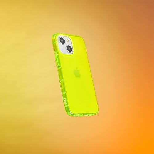 Miniatura 3 de SteepLab Funda con resaltador de neón para iPhone 13 Mini, funda Grippy Jelly con bolsillos protectores de aire (amarillo neón llamativo)