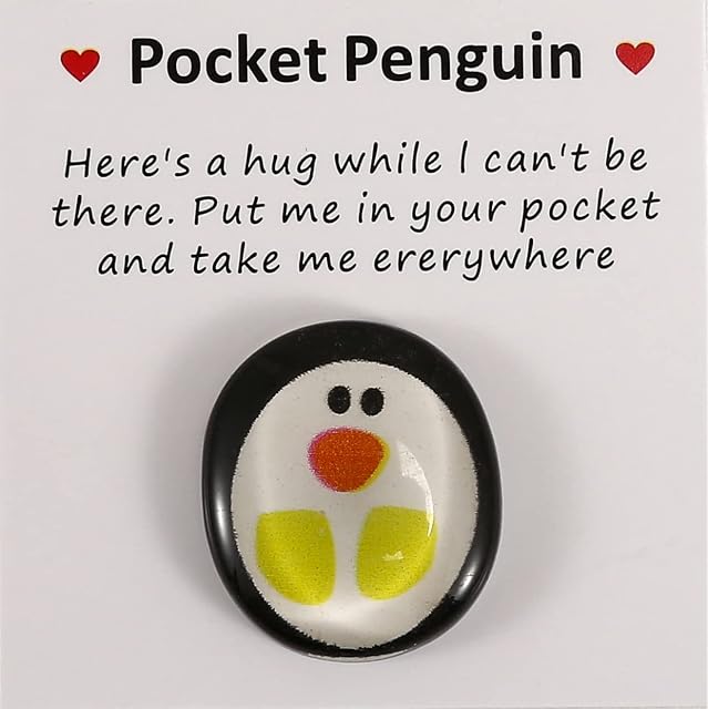 Pocket Penguin Hug, Penguin Gifts, Little Pocket Penguin Hug, Pocket Penguin Hug with Greeting Card, Pocket Hugs for Friends, Mini Pocket Penguin Hug for Lovers Family Friends Birthday Gifts