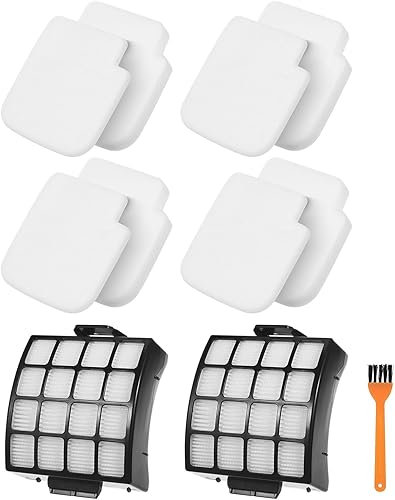 Filtros de repuesto para aspiradora vertical Shark Stratos AZ3002 AZ3000 AZ3000W DuoClean PowerFins 2 filtros, 4 filtros de espuma y fieltro, 1