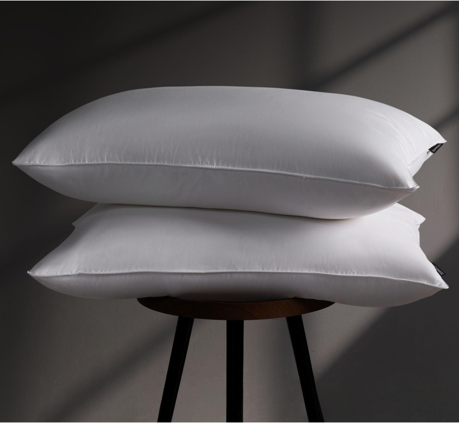 DOWNSTORIA Feather Down Pillow Queen Size, Hotel Bed Pillows for Sleeping, 2 Pack, Soft Medium Firm Pillows for Side Back Sleepers 20 x 30 in.