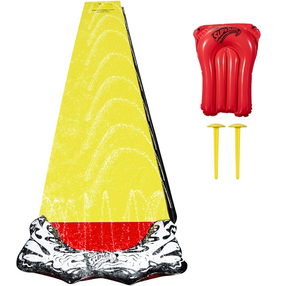 18ft/550cm Wasserrutsche Garten für Kinder, Rasen Wasserrutschen mit Bodyboards, Wasserrutschmatte mit Eingebautem Sprinkler, Rasen Wasserrutschmatte für Sommer Garten Pool Outdoor