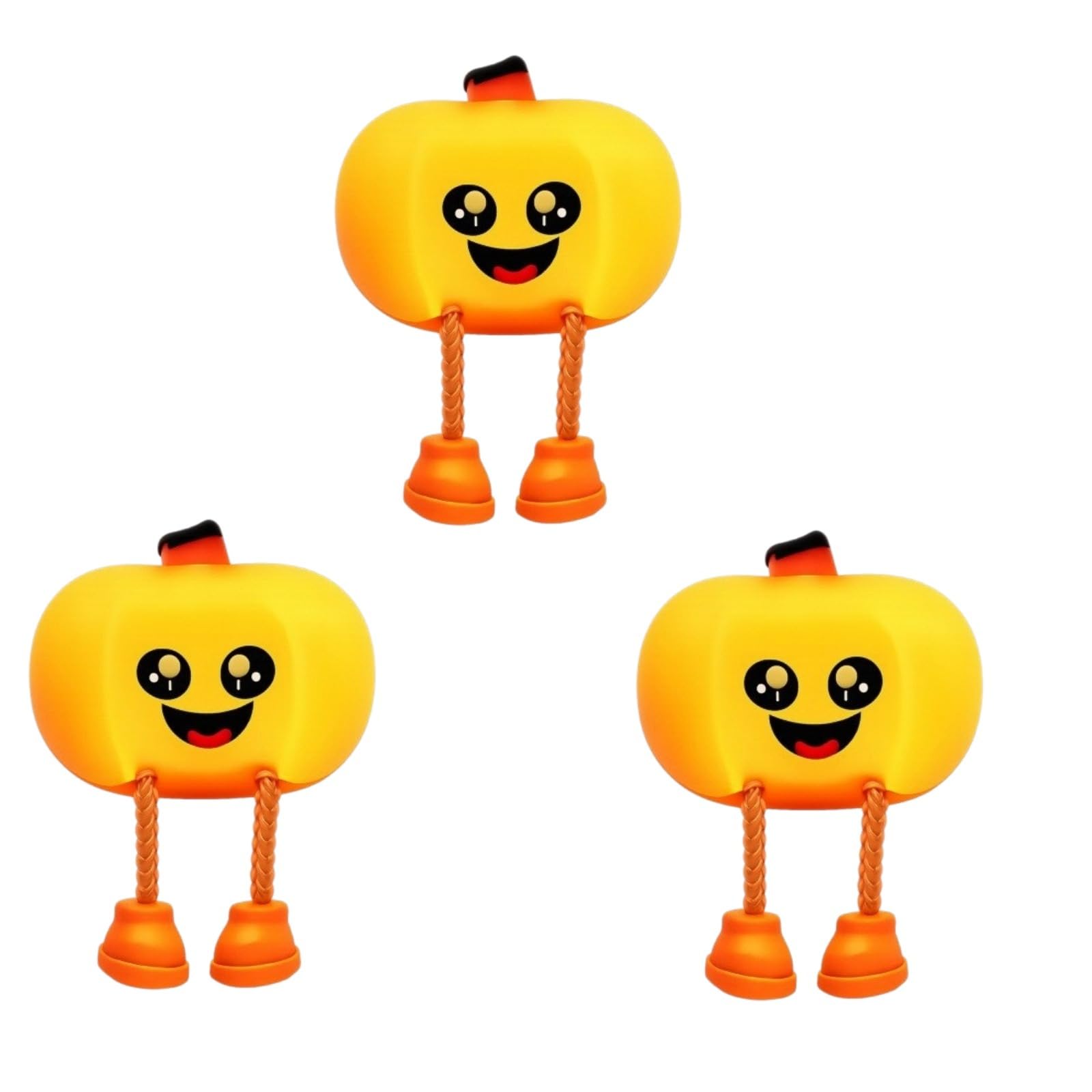 Lámpara de noche de calabaza de Halloween con ojos de estrella, decoración linda y divertida, luz cálida para compañero nocturno, control táctil, silicona, juego de presión, soporte para teléfono