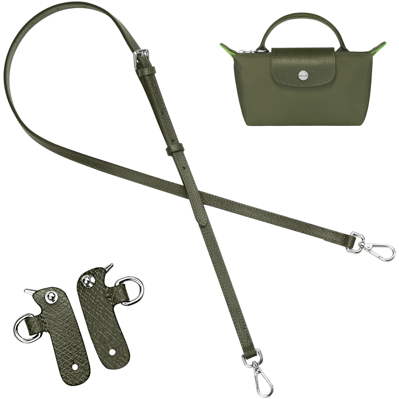 Jiesinlov Leather Bag Shoulder Strap Replacement Crossbody Adjustable Conversion Kit Fit for Mini Pouch
