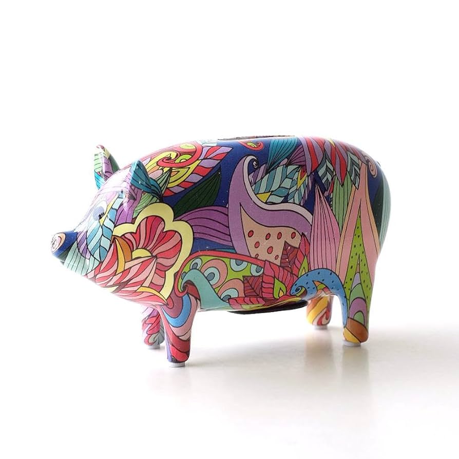 Amazon.co.jp: 貯金箱 おしゃれ 陶器 ブタ 豚 オブジェ 置物