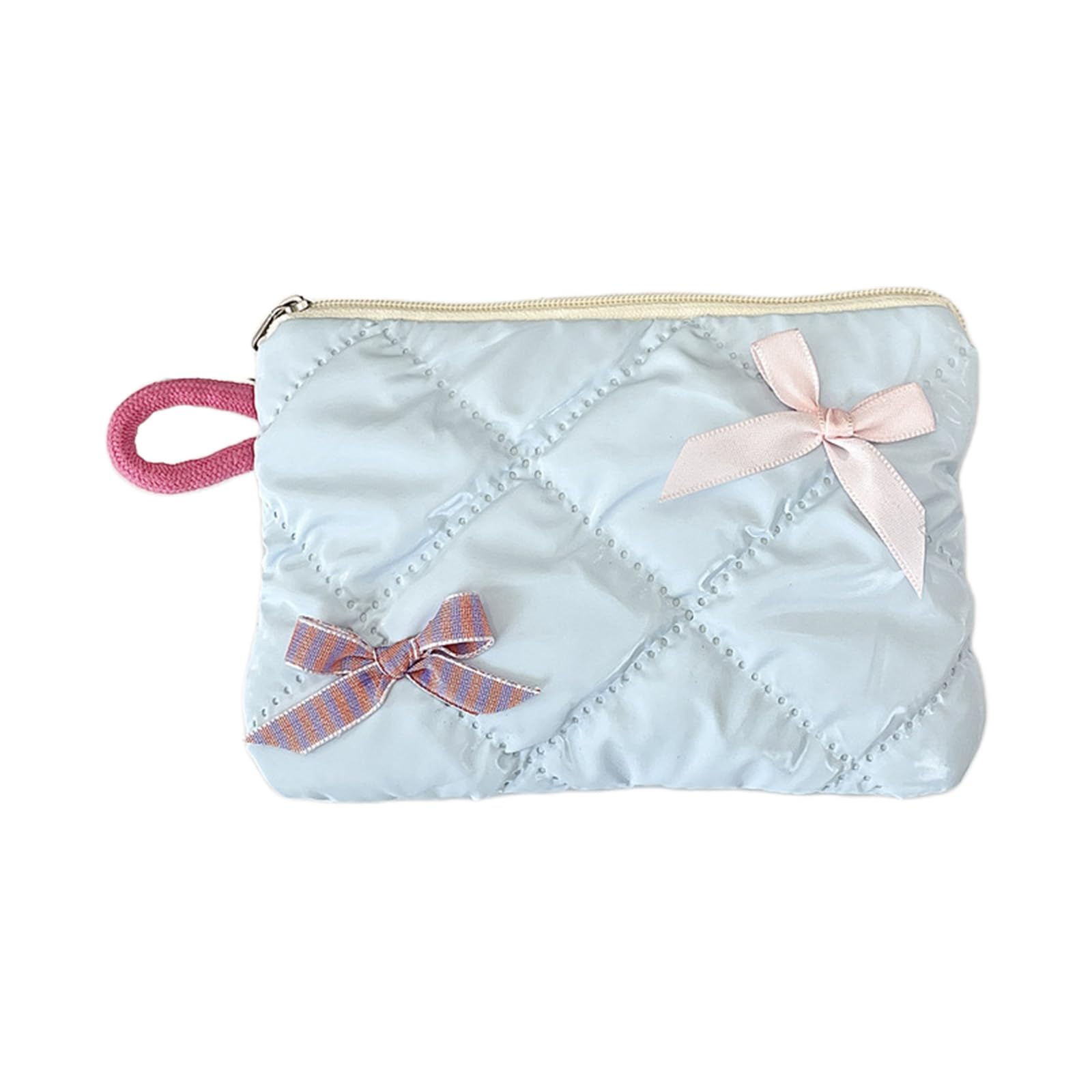 Xjdzineq Sturdy Polyester Bowknot Decoration Pouches Multiple Use Travel Accessory for Cosmetics Jewelry and Small Belongings Fabric Makeup Pouches