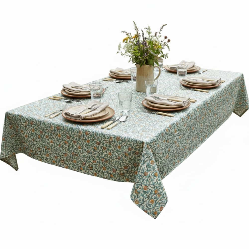 Jolee Tablecloths Birds & Pomegranate Kingfisher Jolee William Morris Birds Pomegranate Kingfisher Water Repellent Outdoor Indoor Tablecloth Rectangular 144 X 200 Cm