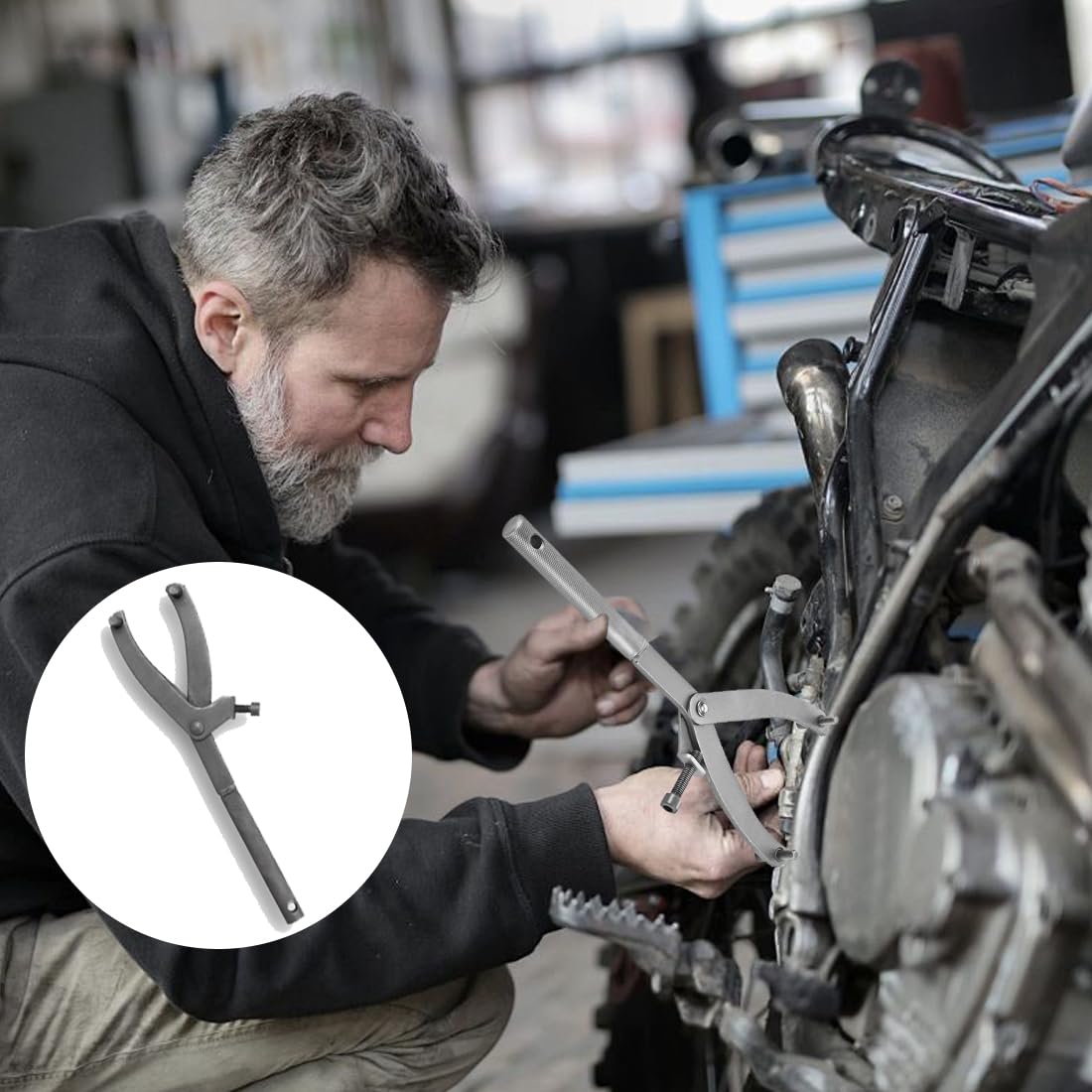Llave de Volante de Tipo Y, Herramienta de Llave de Embrague, Llave de Embrague Variador de Moto, Llave Ajustable de Embrague, Instalar y Quitar Accesorios de Motocicletas