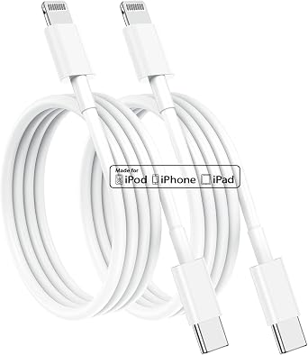 USB C to Lightning Cable 2pack 10 ft, Apple MFi Certified iPhone Fast Charger 3m, Power Delivery Original Type C Charging Cord for Apple iPhone 13/12/11 Pro/11/XS MAX/XR/8/7/6s Plus,iPad White