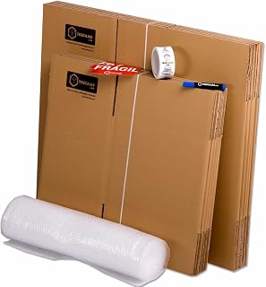 TELECAJAS | Kit de Mudanza Esencial para Familias | Incluye Cajas de Cartón, Plástico de Burbujas y Material de Embalaje (...