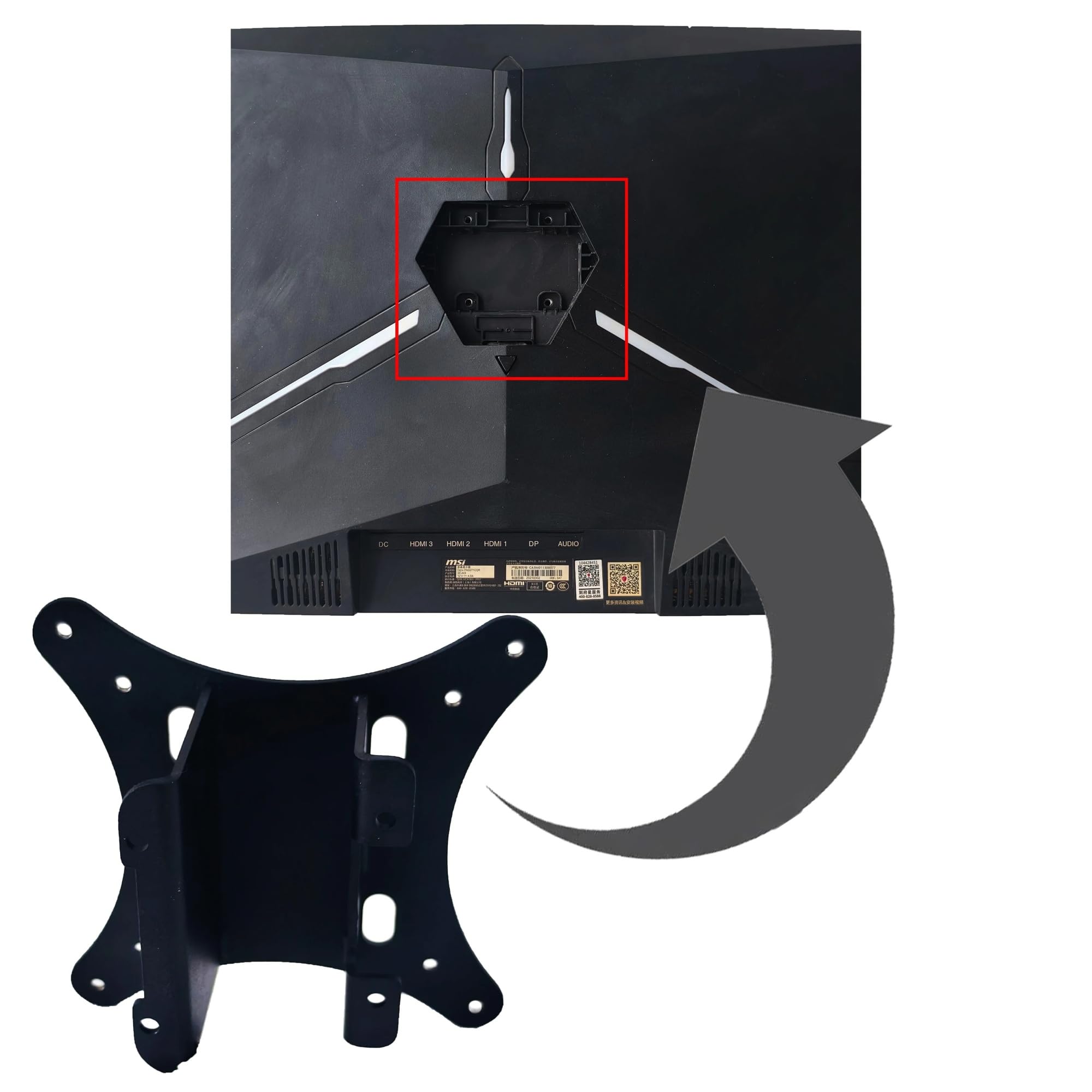 Adaptador De Montaje En Pared VESA, Compatible Con Optix, PAG341CQR PAG271CQR Soporte De Monitor Curvo De 34" 27" Pulgadas Soportes For Soporte/accesorios De Soporte De Brazo