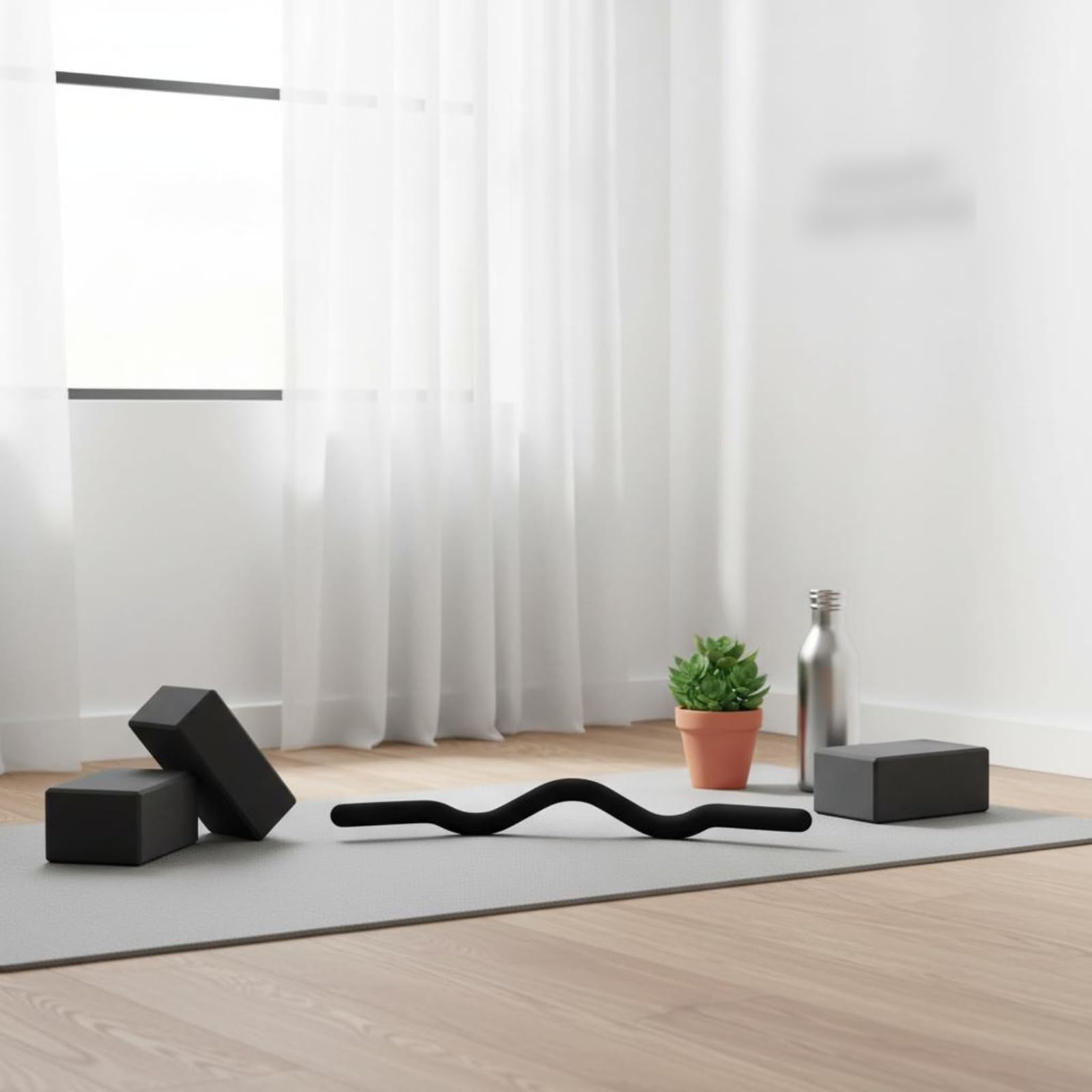 Asta da Stretching Ponderata Leggero Barra Fitness Curva Multifunzionale Barra Pilates per Palestra