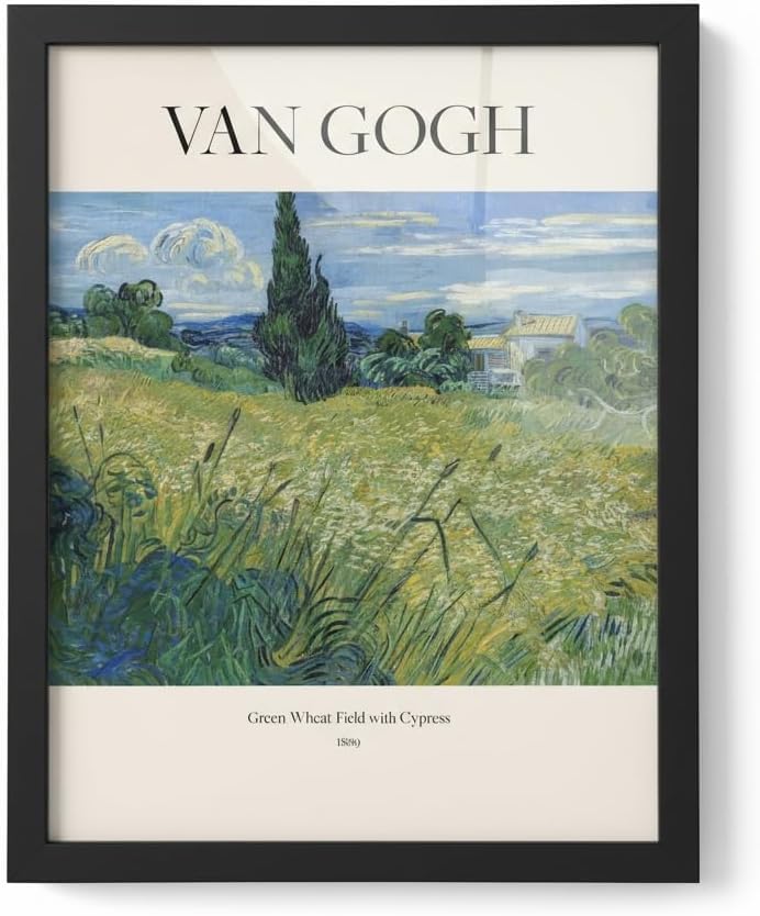 Champs de blé vert Van Gogh affiche décoration murale salon tableau encadré