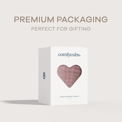 Miniatura 10 de Comfy Cubs Toalla de algodón de muselina con capucha de 9 capas para bebé, grande de 32 x 32 pulgadas, ultra suave, cálida y absorbente. Toallas de
